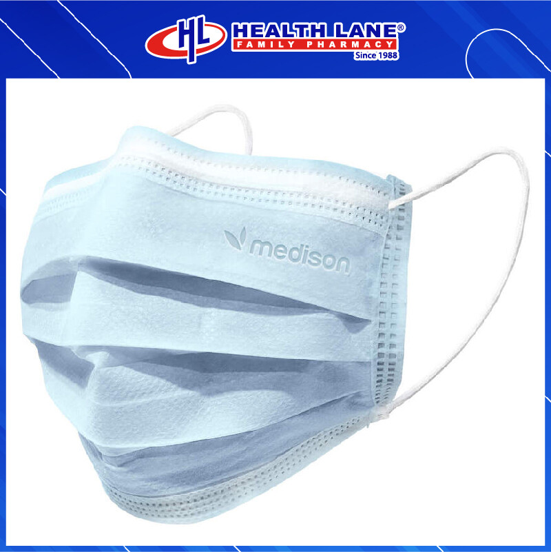 MEDISON 3PLY SURGICAL FACE MASK (BLUE) 50'S